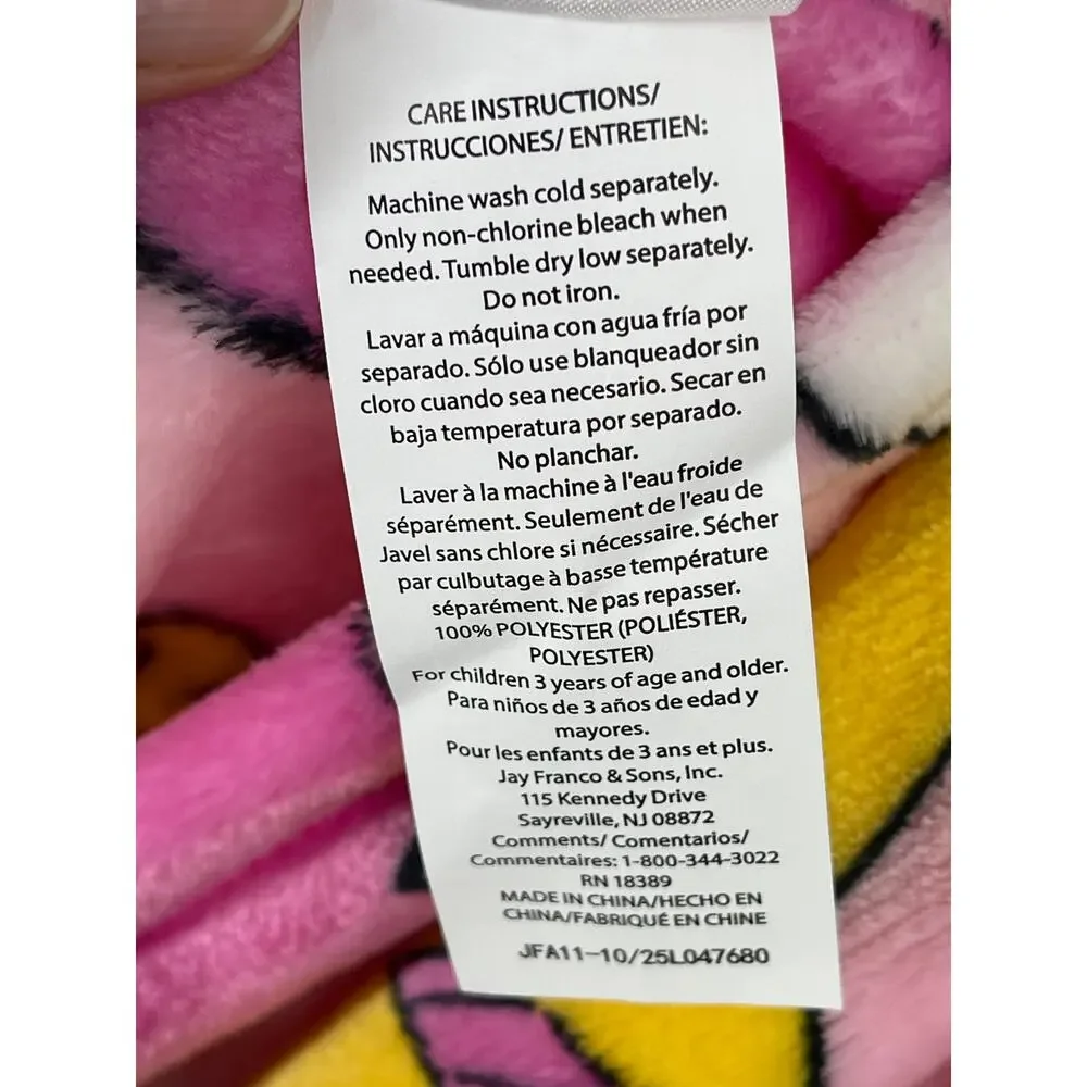 Disney Winnie the Pooh Pink Hearts Plush Throw Blanket 50 x 70 Soft Valentine's